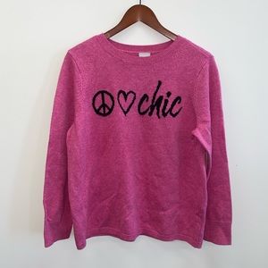 Chicos Womens Pink Pullover Sweater Size US L 2 Peace Love Chic NWT